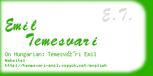 emil temesvari business card